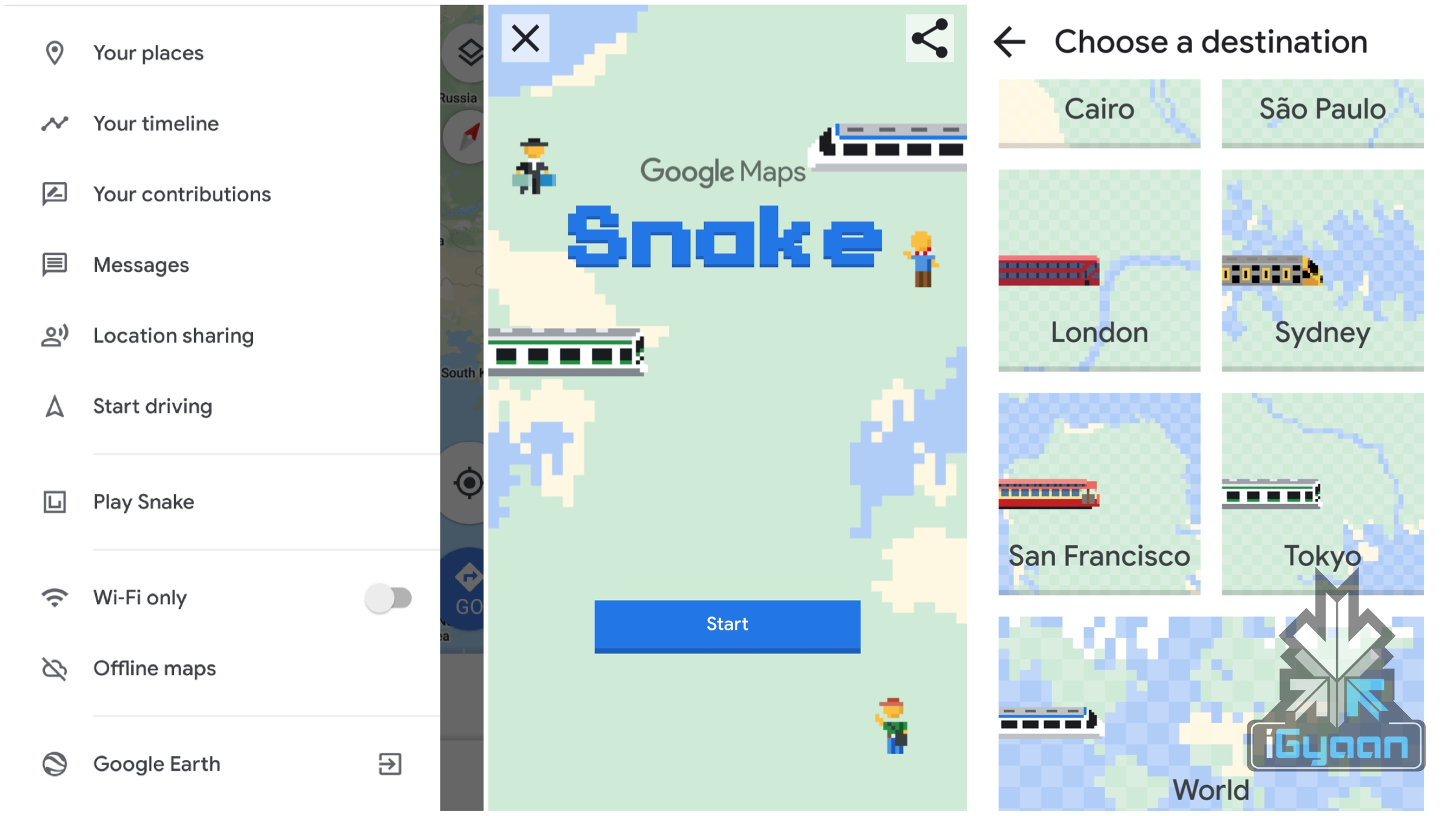 Google Maps Creates New Snake Game