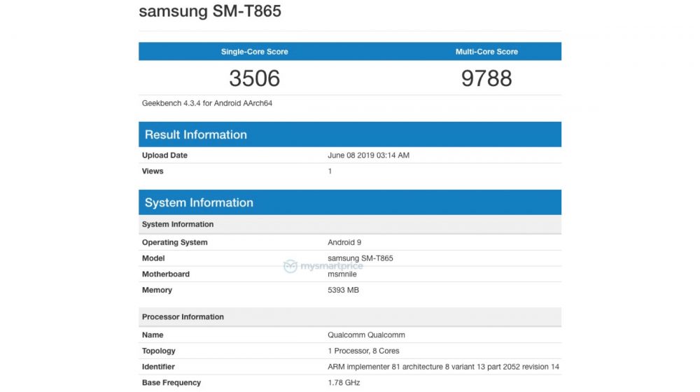 galaxy tab s5e geekbench